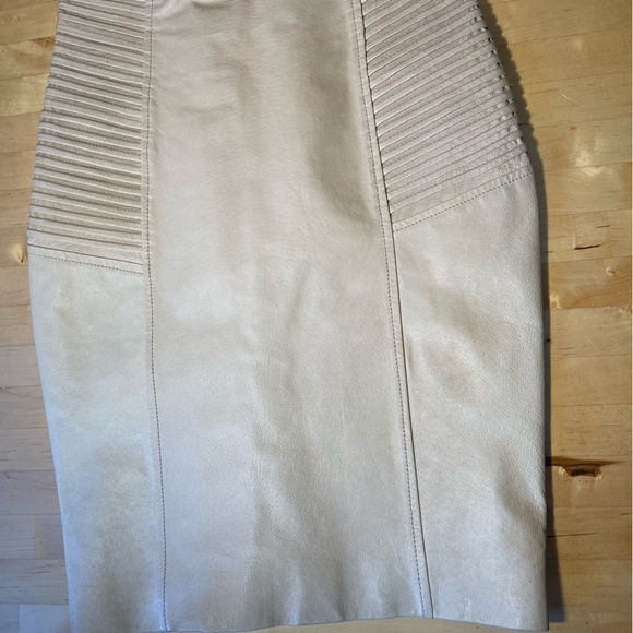 Warehouse Cream Leather Pencil Dress UK size 8 - Picture 4 of 12